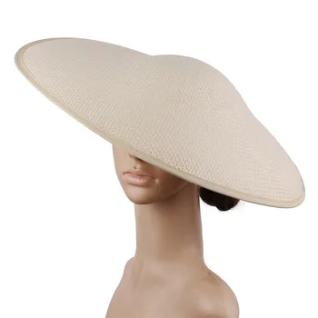 Moderan veliki šešir nepravilnog oblika, 45 cm, vjenčanje bež šešir-čarobnica za žene, pribor za crkvene zabave, Derbi, 6 kom./lot