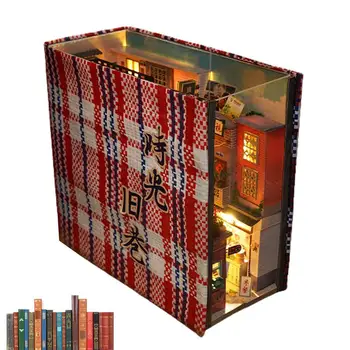 Drvene slagalice stalak za knjige Kreativne 3D kompleta knjiga za odrasle osobe s transparentnim пылезащитной poklopcem DIY Drveni knjiga led minijaturni dekor sklop