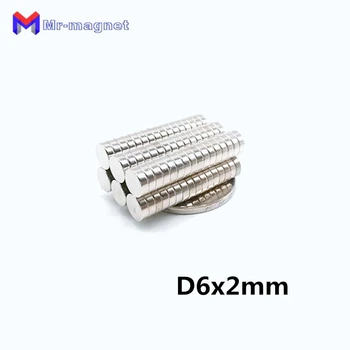 100 kom. Lider prodaje D6x2 Mm magnet N35 6x2 kreveta mm super jaki 6x2 kreveta magnet 6 mm x 2 mm, 6*2 male magnete za hladnjak D6*2 mm 6*2 mm