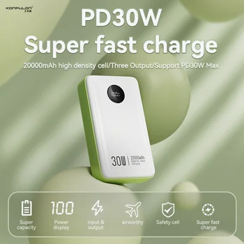 PD30W Power Bank 20000 mah QC PD 3,0 ПоверБанк Brzo Punjenje PowerBank 20000 mah Vanjski USB Punjač Za iPhone SAMSUNG