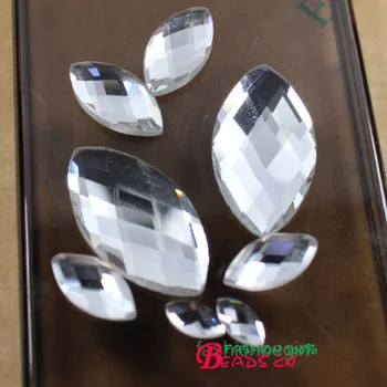 izabrao veličina faceted transparentne rhinestones navette crystal Flatback staklene kamenje za nakit nakit DIY