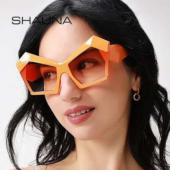 SHAUNA Ins Popularni modni ženske sunčane naočale s nepravilnim кошачьим okom, klasicni gradijent ispunjava nijanse, muške sunčane naočale UV400