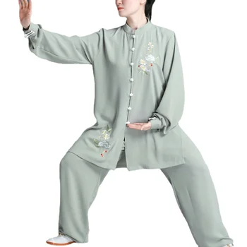 Odjeća Taiji, ženska odjeća za vježbanje tai chi, odjeća s vezom, odjeću za nastupe, scenski kostim za natjecanja borilačke vještine