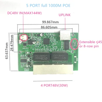 5 POE 1000M Luka 8 Poe 10/100/1000m Industrijski prekidač gigabit switch 5 gigabit switch gigabit switch POE SWITCH 48V 1000M