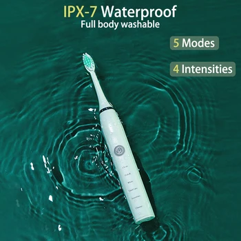 5 načina Zvučni električna četkica za zube USB punjač baterija Punjiva IPX7 Vodootporan pametan brojilo za čišćenje i izbjeljivanje zuba ultrazvučni oralni