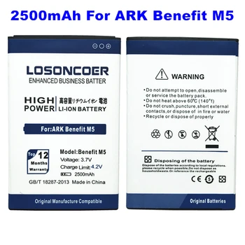 Baterija LOSONCOER 2500 mah za ARK Benefit M5 M5, litij-ion polimer baterija ARK Benefit m5