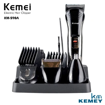 Profesionalni višenamjenski set električne strojeve za šišanje kose Kemei 7 u 1, punjiva trimer za dlake u nosu, epilator KM-590A