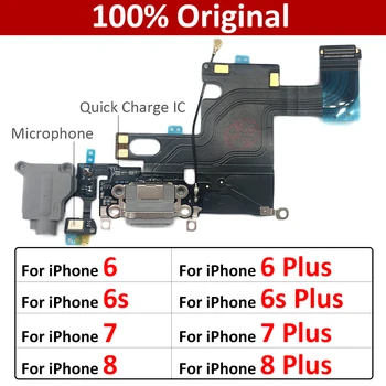 100% Original Novi iPhone 6 6G 6S 77G 8 8G Plus USB Naknada Za Punjenje Priključak Mikrofon Dock Konektor Ploče Fleksibilan Kabel