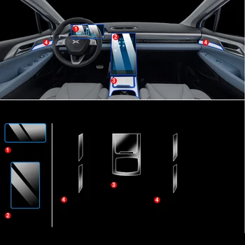 Za Xpeng P5 2022-2023 TPU Prozirna Zaštitna Folija Interna Oznaka Središnja Konzola Navigator ploče zaslona Mjenjača Auto Oprema