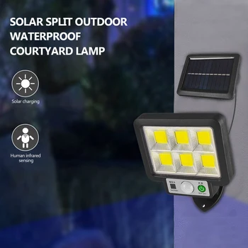 Led zidna svjetiljka za solarne baterije, 3 načina rada, svjetiljke sa senzorom pokreta, vrtna rasvjeta, solarna lampa, vodootporan za sigurnost vrt, zidne lampe