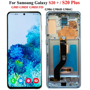 Novi OLED G985F LCD Za Samsung Galaxy S20 Plus LCD zaslon S okvirom S20 + G985 G985F/DS SM-S20 Plus G986 G086B Zaslon Osjetljiv na Dodir