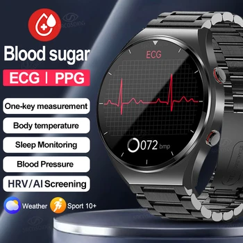 2023 Nove Neinvazivne pametne Satove s Razinom Glukoze u krvi, Muški Sportski Fitness Sat sa Puni Zaslon osjetljiv na Dodir, Bluetooth Za Android i ios Smartwatch