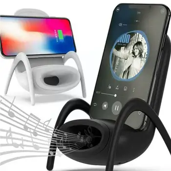 Prijenosni mini-stolica Bežični punjač za sve telefone Višenamjenski stalak za telefon s music dinamika S7J9