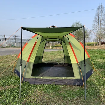 Prijenosni planinarske sklopivi automatski šator za velike obitelji, automatski duplex vodootporan šatori za kampiranje