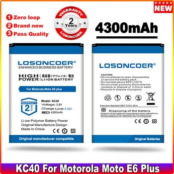 LOSONCOER KC40 4300 mah Baterija Za Motorola Moto E6 plus KC40 HAE3231 Baterije