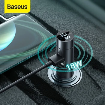 Baseus 18 W, brzi punjač, FM odašiljač, auto-modulator Bluetooth, speakerphone, auto аудиоприемник 18 W, 2 USB