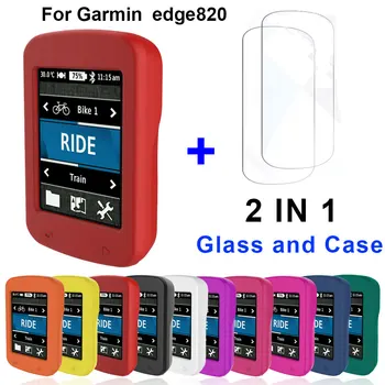 Za Garmin Edge 820 GPS zaštitna torbica + film od kaljenog stakla, zaštitna folija za ekran računala bicikla, silikon mekana torbica