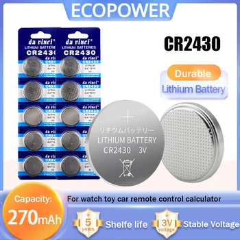 Novi 5-20 CR2430 CR 2430 3V Ionska Baterija za sat Auto-Daljinski Upravljač Skala Sat Matična Ploča DL2430 BL2430 Tipku Element
