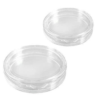 10 kom. Mali okrugli prozirna plastična kutija za kapsule za kovanice 21 mm i 10 kom. bistra mala plastična kutija za kovanice 23 mm