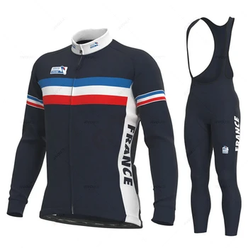 Ekipa Francuske Jesen Kit Iz Dres za Biciklizma Dugi Rukav, Odjeća za mtb, Muške Utrke Biciklistička Odjeća Ropa Maillot Ciclismo