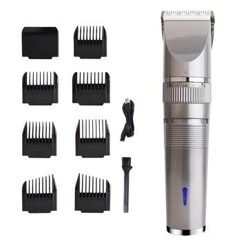 1 isporučenog USB Punjiva stroj za šišanje kose, Muške frizure Keramički nož za brijanje Stroj za šišanje kose srebro