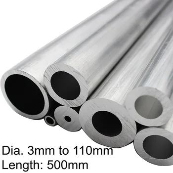 Okrugla cijev od aluminijske legure 6061 vanjski promjer od 3 mm do 110 mm, Dužina 500 mm skrojen