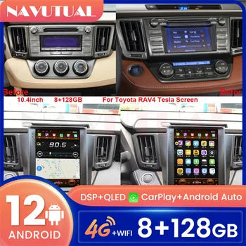 Gps navigacija auto radio za Toyota RAV4 2013-2018 Tesla Ekran Android 12 Auto auto media player glavna jedinica Carplay WIFI 4G