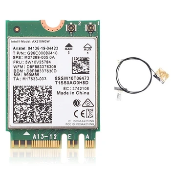 Mrežna kartica AX210NGW WIFI6E Bluetooth 5,2 5374M Dvofrekvencijska Bežična Mrežna kartica S Ugrađenom antenom
