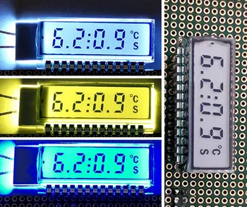 13PIN Mala Veličina TN Pozitivan 4-Znamenkasti Segment LCD Panel Zaslon uređaja Bijela/Plava/Žuta-Zelena Svjetla U 2,5