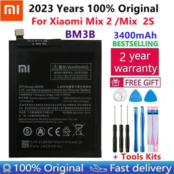 100% Originalni Xiao Mi Originalne Zamjenske Baterije BM3B Za Xiaomi MIX 2 2S 3400mAh Velikog Kapaciteta Telefonske Baterije Besplatni Alati