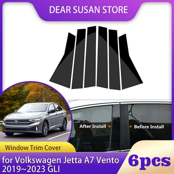 6 kom. Jastuk na prozor Automobila za Volkswagen VW Jetta GLI A7 Vento 2019 ~ 2023 B C Stup Stupova Vrata Naljepnice Naljepnica Pribor