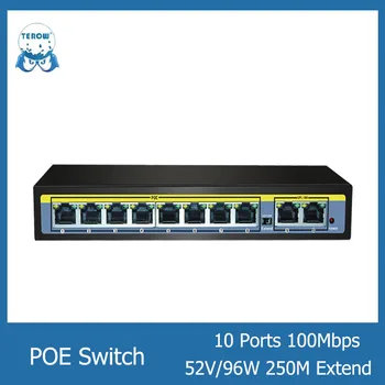10 Luka 52 U Mrežni Preklopnik Ethernet preklopnik 8 Portova POE 100 Mbit/s za IP kamere/Bežične pristupne točke/POE Kamera