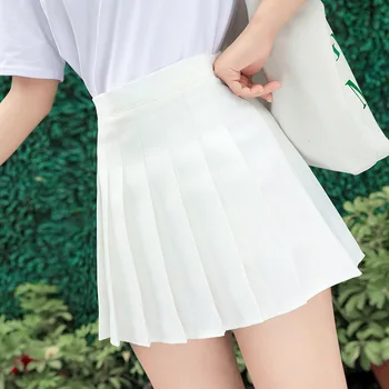2023 Kawaii Плиссированная Teniska Suknja Ženska Seksualna S Visokim Strukom Monotono Slatka Mini Suknja Ružičasto-Bijele Kratke Hlače Korejski Stil Vanjska Odjeća