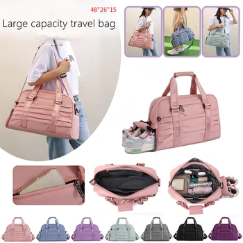 Najlon putnu torbu unisex, vodootporna torba velikog kapaciteta za žene, torba za prtljagu, odjeću, torbe, organizator za pakiranje kocke, fitness, plivanje