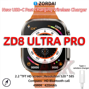 Originalni pametni sat ZD8 Ultra Pro za Muškarce I Žene BT Poziv 2,2 inča NFC Type-c Bežični Punjač Z8Ultramax Smartwatch za Xiaomi